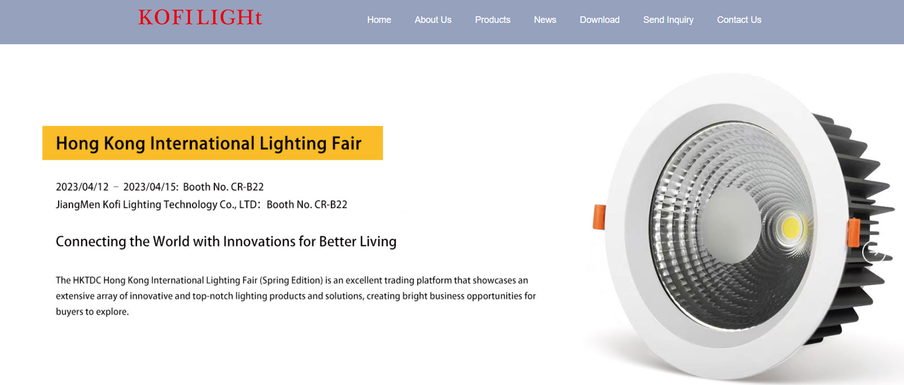 บูธหมายเลข CR-B22 ของงาน Hong Kong International Lighting Fair